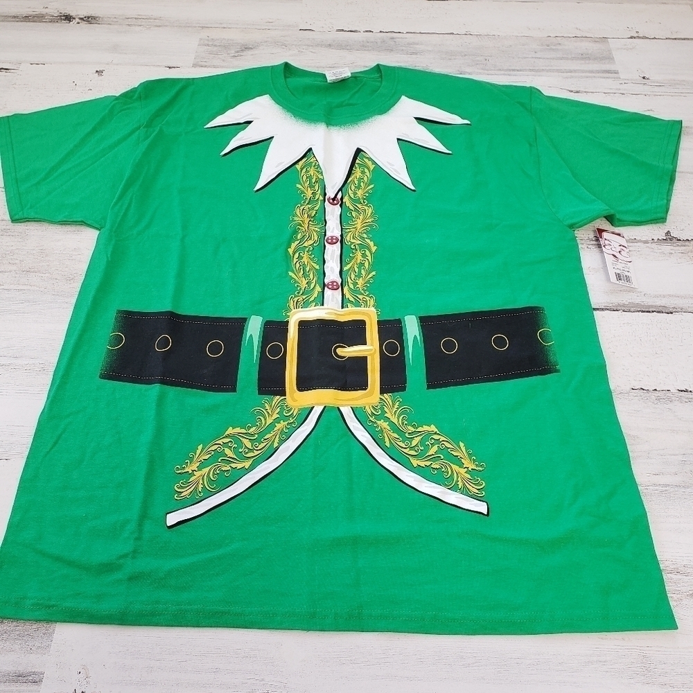 Dec 25th Christmas Elf Green Mens T-shirt Size XL